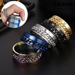 Titanium Steel Ring Thin Minimalist Unisex Band Multiple Colors Size 6-13